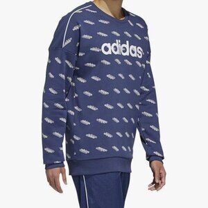 Mens  Adidas Sweatshirt FM6021 Tech Indigo/White Size XL Logo Sport